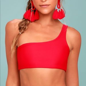 KAOHS red one shoulder bikini Becky swim top